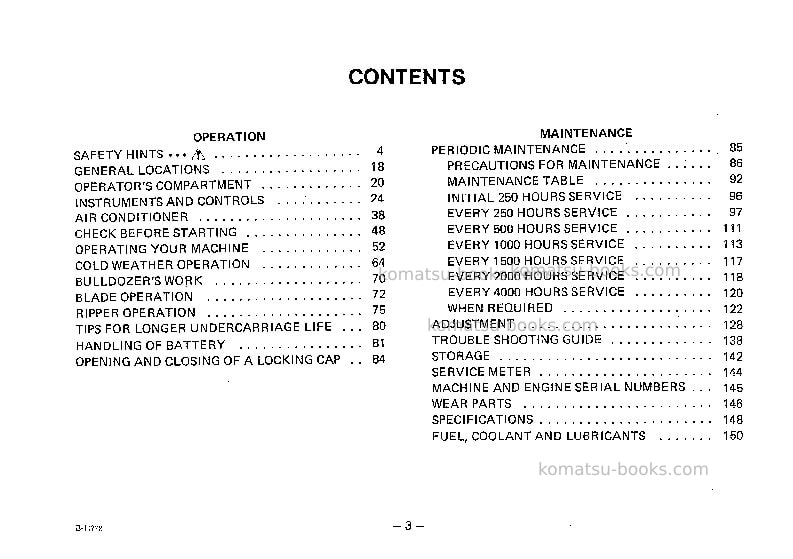 Komatsu d455a-1jpn Operation manual cover Page 4