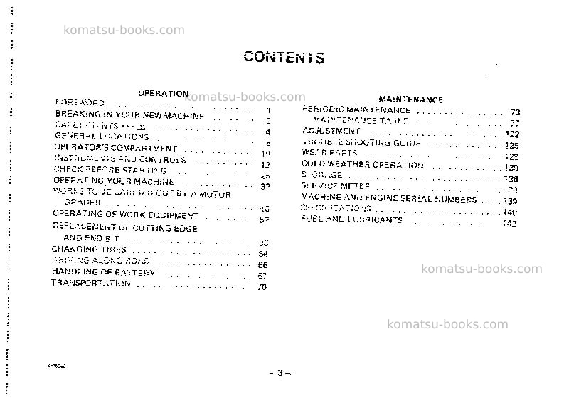Komatsu gd405a-1jpn Operation manual cover Page 4 Komatsu gd405a-1jpn Operation manual cover Page 4