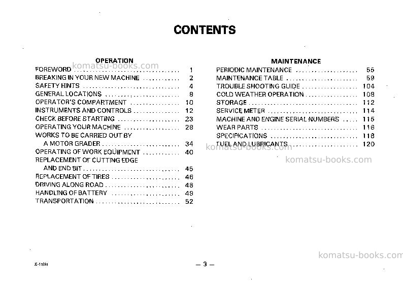 Komatsu gd200a-1jpn Operation manual cover Page 4 Komatsu gd200a-1jpn Operation manual cover Page 4