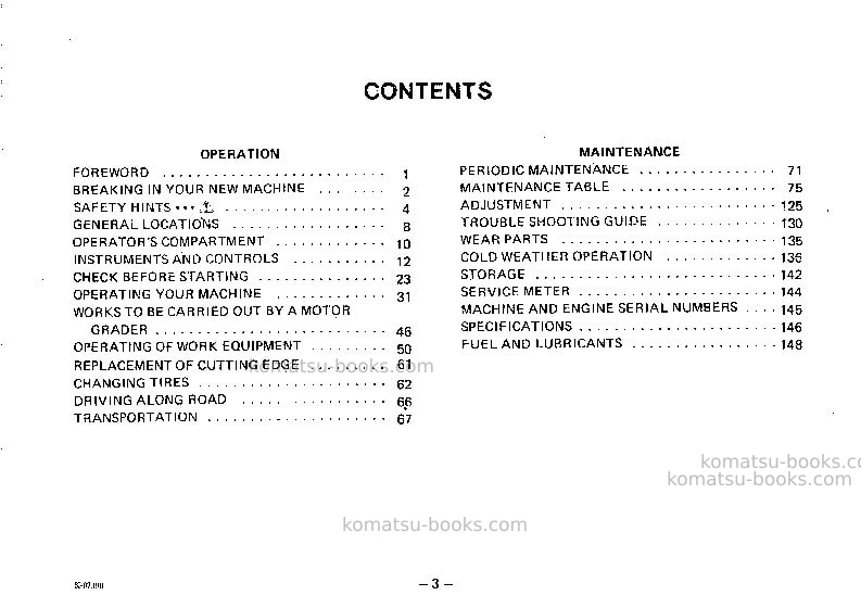 Komatsu gd505r-2jpn Operation manual cover Page 4 Komatsu gd505r-2jpn Operation manual cover Page 4