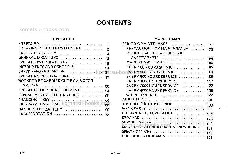 Komatsu gd505r-2jpn Operation manual cover Page 4 Komatsu gd505r-2jpn Operation manual cover Page 4