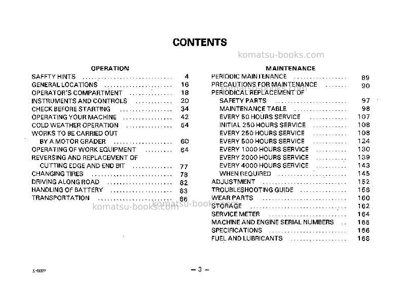 Komatsu gd655r-2jpn Operation manual cover Page 4 Komatsu gd655r-2jpn Operation manual cover Page 4