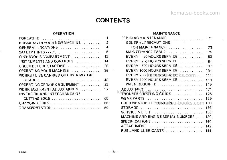 Komatsu gd705r-2jpn Operation manual cover Page 4