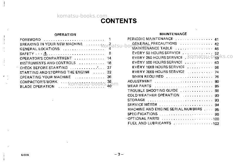 Komatsu wf22t-2jpn Operation manual cover Page 4