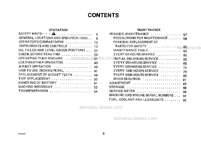 Komatsu wa30-2jpn Operation manual cover Page 4 Komatsu wa30-2jpn Operation manual cover Page 4