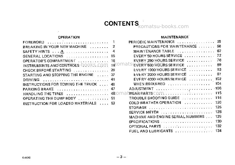 Komatsu hd180-4jpn Operation manual cover Page 4