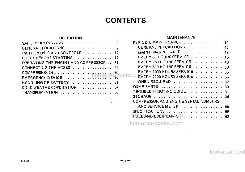 Komatsu ec50zs-3jpn Operation manual cover Page 4 Komatsu ec50zs-3jpn Operation manual cover Page 4
