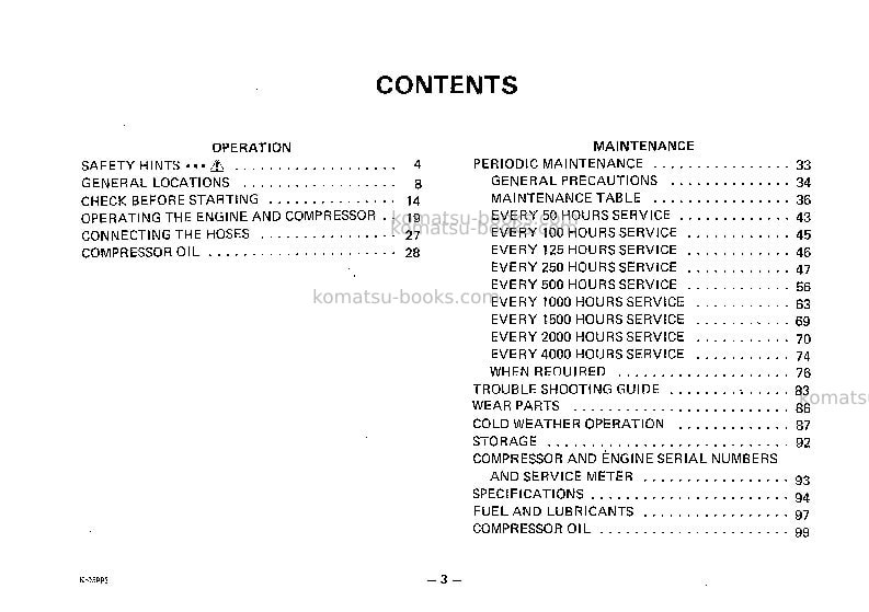 Komatsu ec170v-1jpn Operation manual cover Page 4 Komatsu ec170v-1jpn Operation manual cover Page 4
