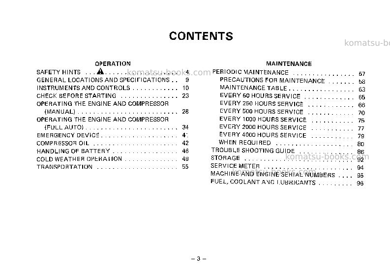 Komatsu ec170z-1jpn Operation manual cover Page 4 Komatsu ec170z-1jpn Operation manual cover Page 4