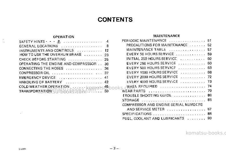 Komatsu ec105z-1jpn Operation manual cover Page 4 Komatsu ec105z-1jpn Operation manual cover Page 4