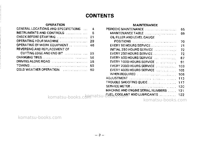 Komatsu gd511r-1jpn Operation manual cover Page 4 Komatsu gd511r-1jpn Operation manual cover Page 4