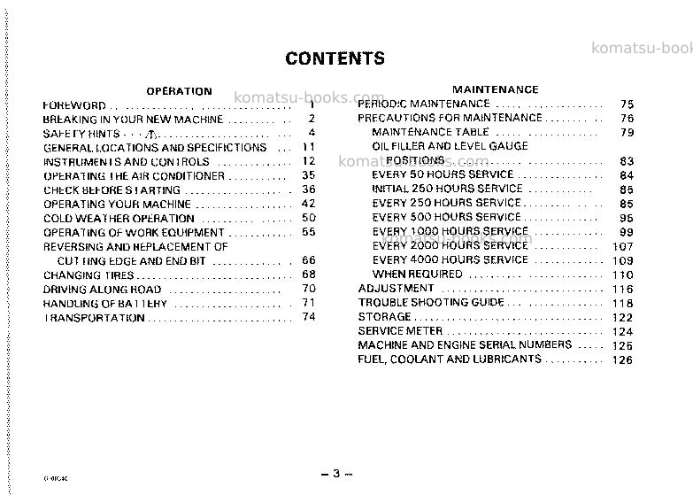 Komatsu gd525a-1jpn Operation manual cover Page 4 Komatsu gd525a-1jpn Operation manual cover Page 4