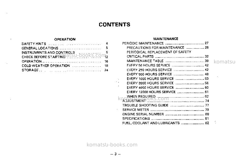 Komatsu 4d95le-1jpn Operation manual cover Page 4 Komatsu 4d95le-1jpn Operation manual cover Page 4