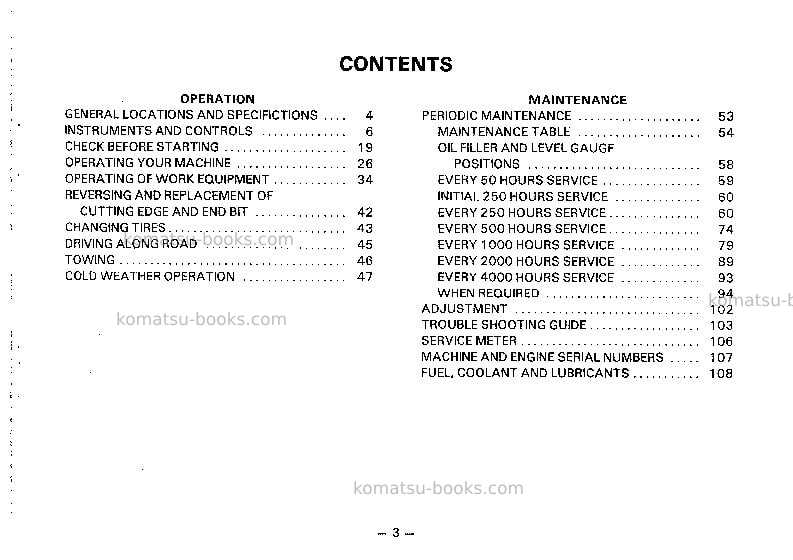 Komatsu gd621a-1jpn Operation manual cover Page 4 Komatsu gd621a-1jpn Operation manual cover Page 4