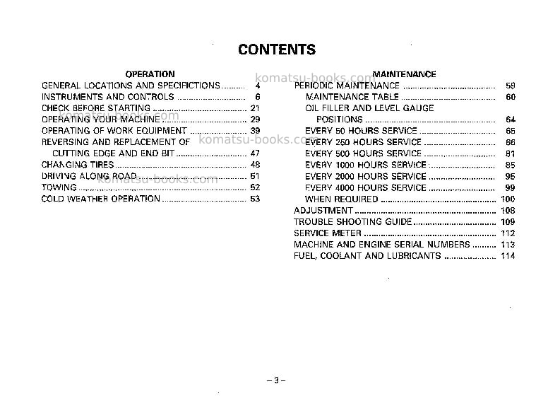 Komatsu gd621a-1jpn Operation manual cover Page 4 Komatsu gd621a-1jpn Operation manual cover Page 4
