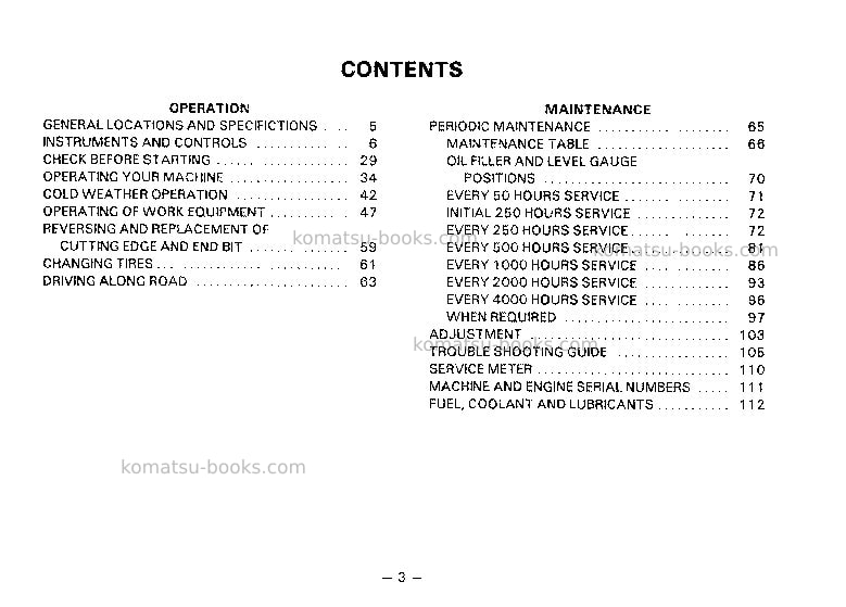 Komatsu gd625a-1jpn-c Operation manual cover Page 4 Komatsu gd625a-1jpn-c Operation manual cover Page 4