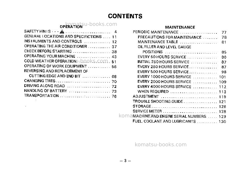 Komatsu gd615a-1jpn Operation manual cover Page 4