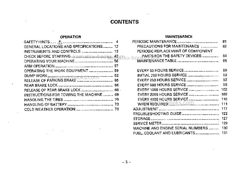 Komatsu hs600s-2jpn Operation manual cover Page 4 Komatsu hs600s-2jpn Operation manual cover Page 4