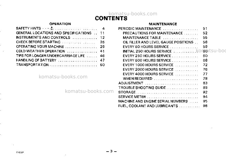 Komatsu d21s-6jpn Operation manual cover Page 4 Komatsu d21s-6jpn Operation manual cover Page 4