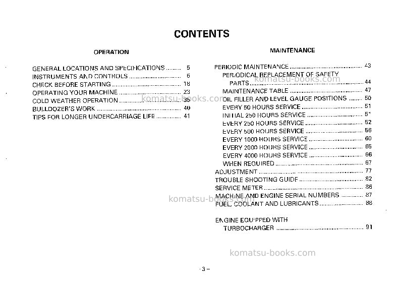 Komatsu d37e-2jpn Operation manual cover Page 4