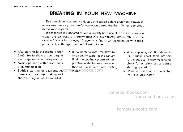 Komatsu wa250-1jpn Operation manual cover Page 4