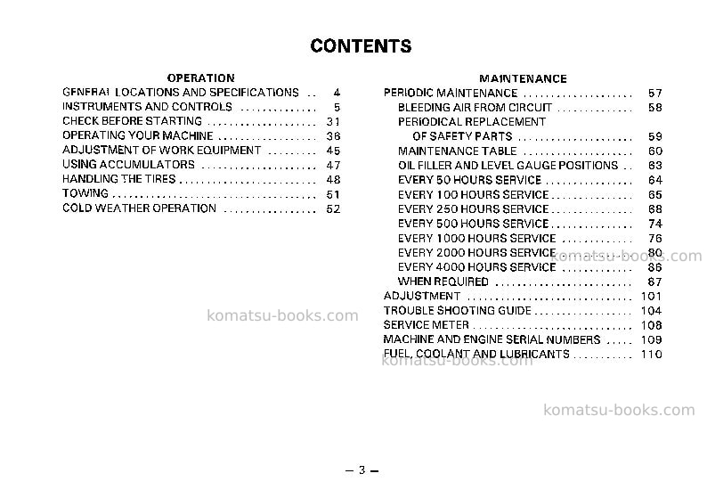 Komatsu wa320-1jpn Operation manual cover Page 4