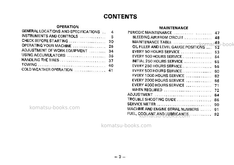 Komatsu wa320-1jpn-c spec Operation manual cover Page 4