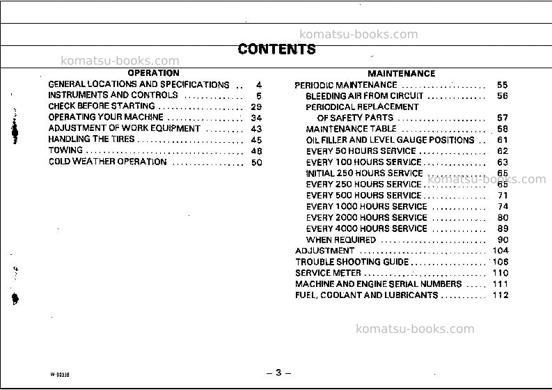 Komatsu wa380-1jpn Operation manual cover Page 4 Komatsu wa380-1jpn Operation manual cover Page 4