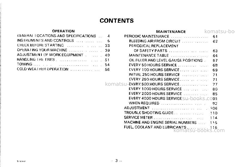 Komatsu wa380-1jpn Operation manual cover Page 4 Komatsu wa380-1jpn Operation manual cover Page 4