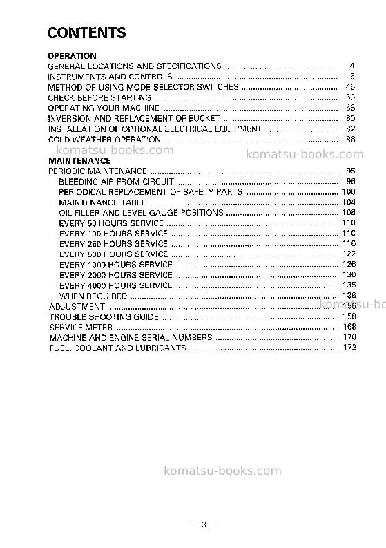 Komatsu pc120-5jpn-mighty Operation manual cover Page 4 Komatsu pc120-5jpn-mighty Operation manual cover Page 4