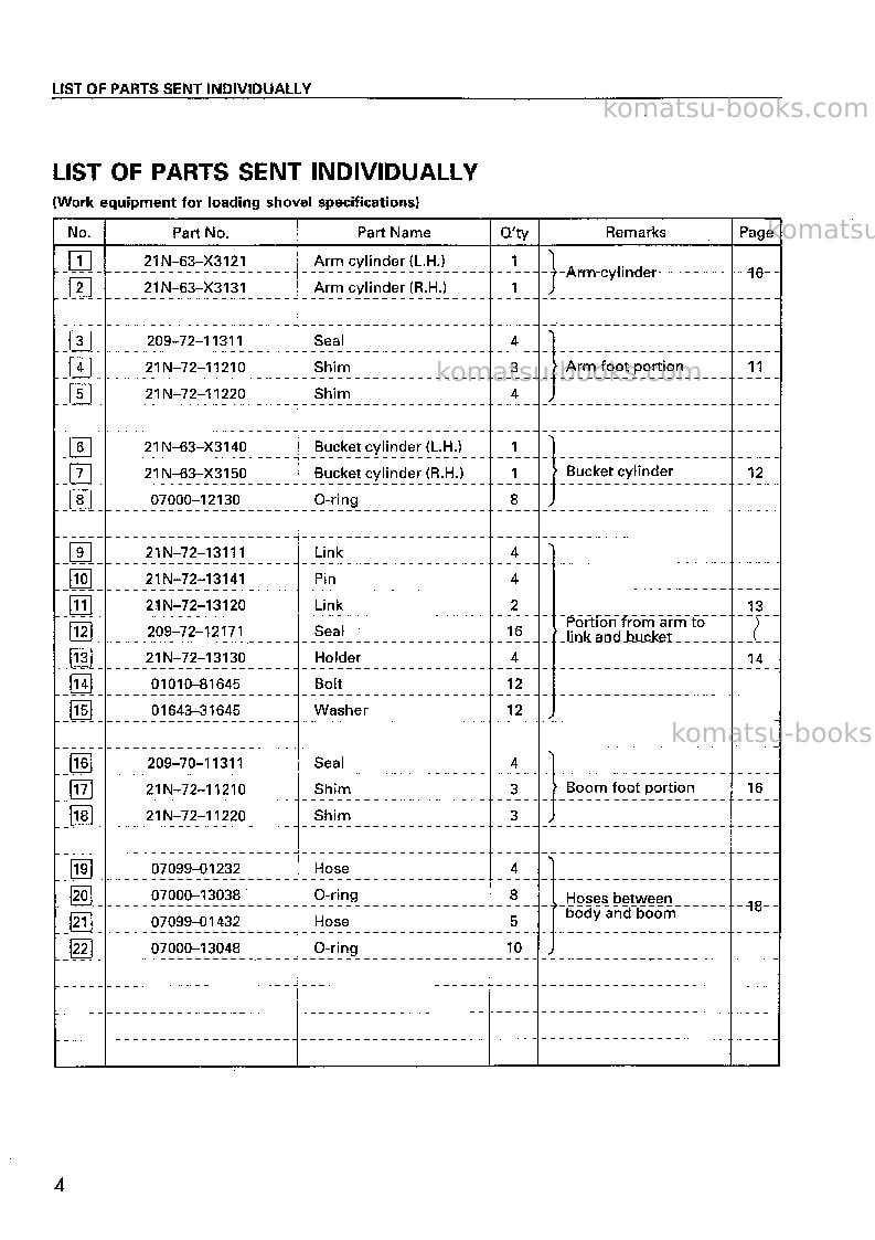 Komatsu pc1100sp-6jpn-loading shovel Field assembly manual cover Page 4 Komatsu pc1100sp-6jpn-loading shovel Field assembly manual cover Page 4