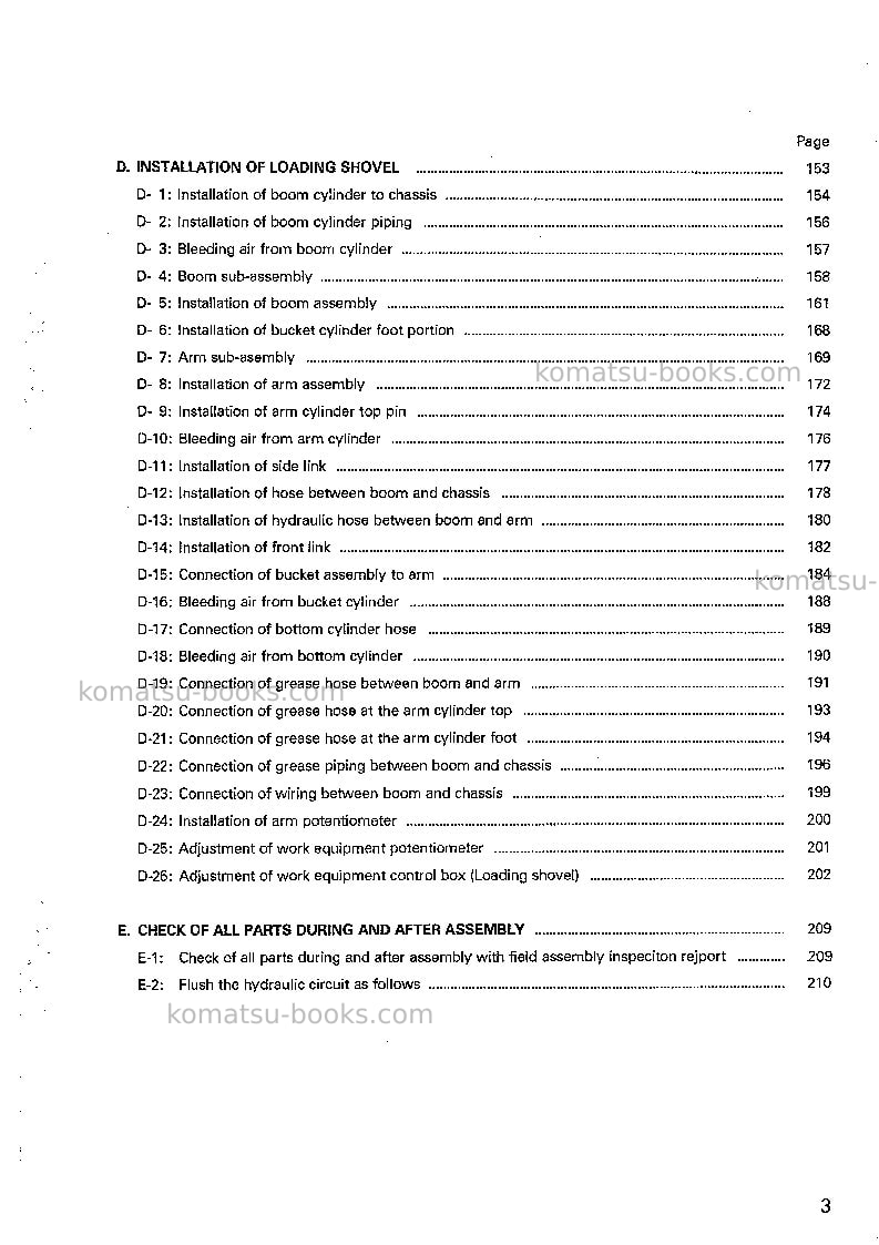 Komatsu pc1600-1jpn Field assembly manual cover Page 4