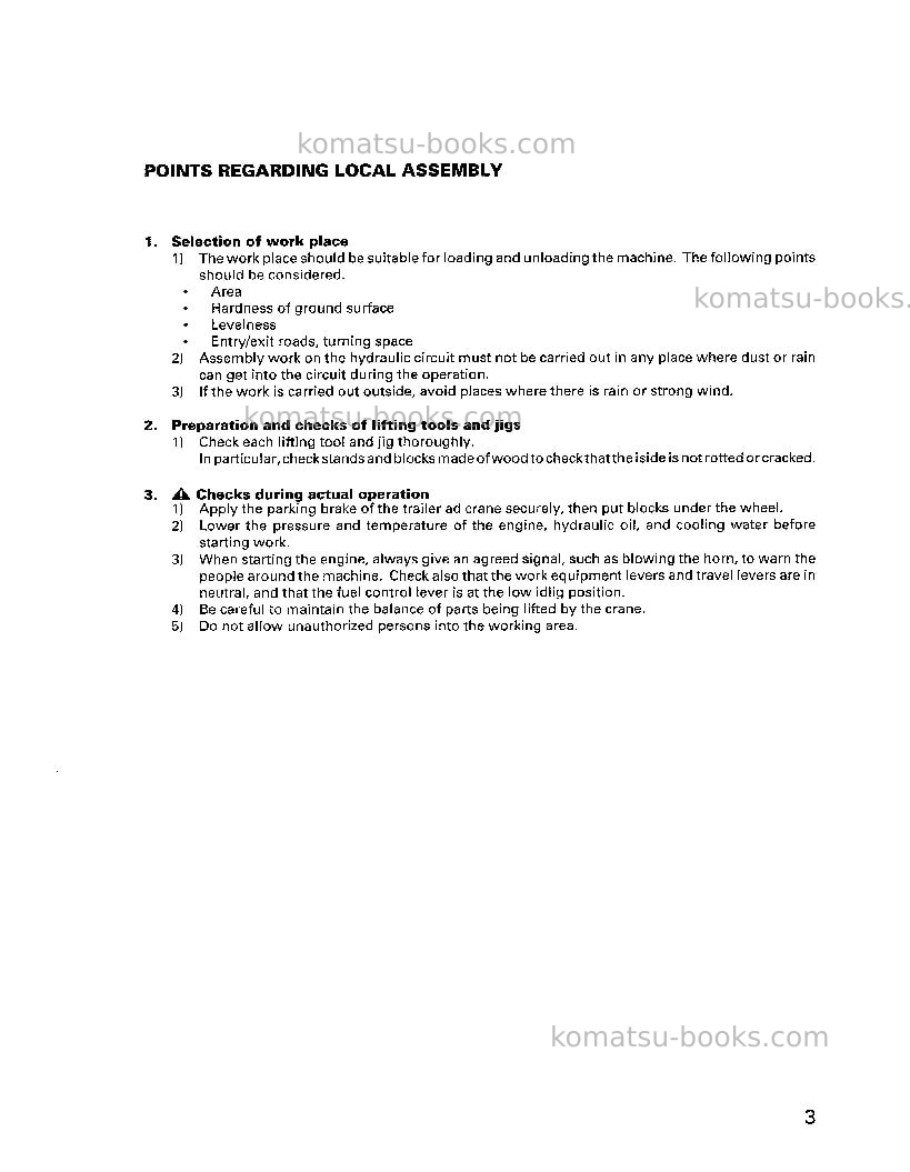 Komatsu pc750lc-6jpn Field assembly manual cover Page 4 Komatsu pc750lc-6jpn Field assembly manual cover Page 4