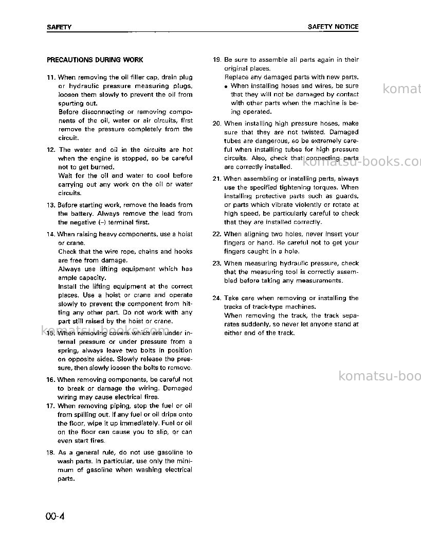 Komatsu pc200-6tha-b Repair & maintenance cover Page 4