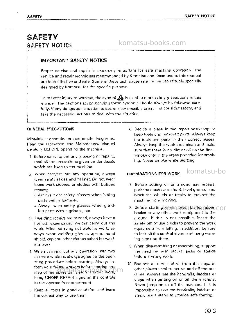 Komatsu d575a-2jpn Repair & maintenance cover Page 4 Komatsu d575a-2jpn Repair & maintenance cover Page 4