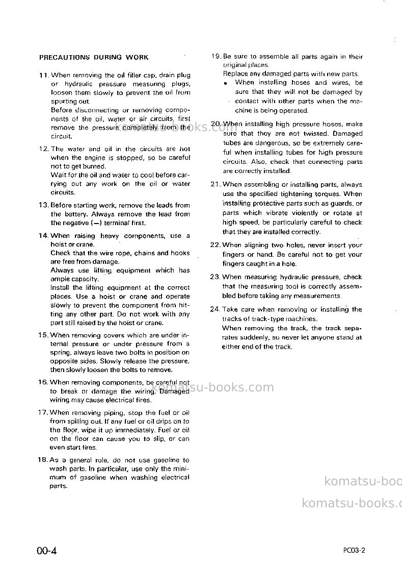 Komatsu pc03-2jpn Repair & maintenance cover Page 4 Komatsu pc03-2jpn Repair & maintenance cover Page 4