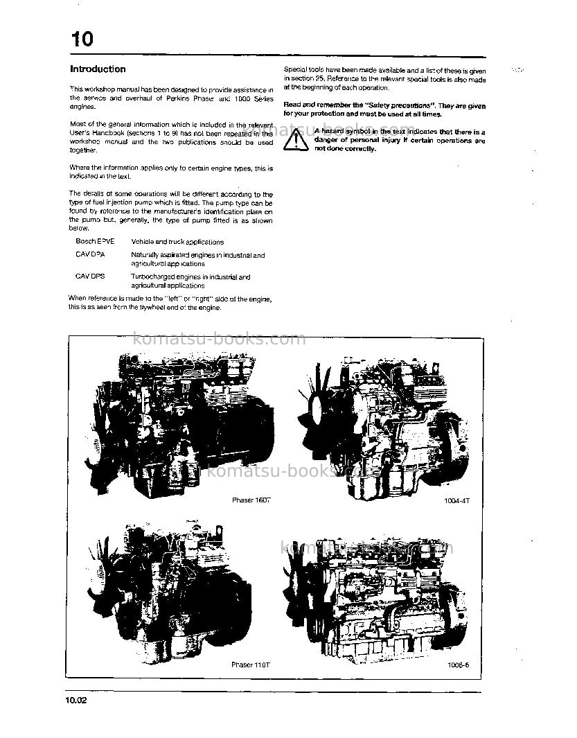 Komatsu 1006-6gbr-perkins-6t2 Repair & maintenance cover Page 4 Komatsu 1006-6gbr-perkins-6t2 Repair & maintenance cover Page 4