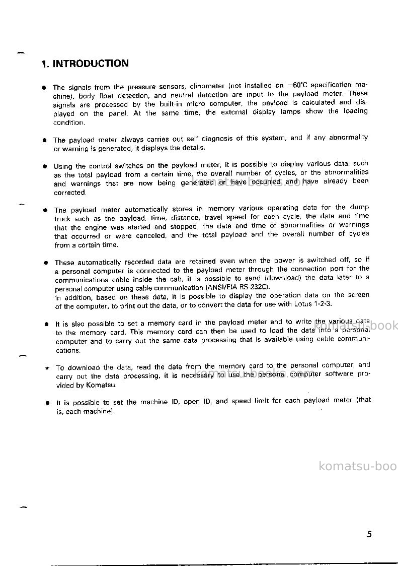 Komatsu hd785-3jpn-payload meter Repair & maintenance cover Page 4 Komatsu hd785-3jpn-payload meter Repair & maintenance cover Page 4