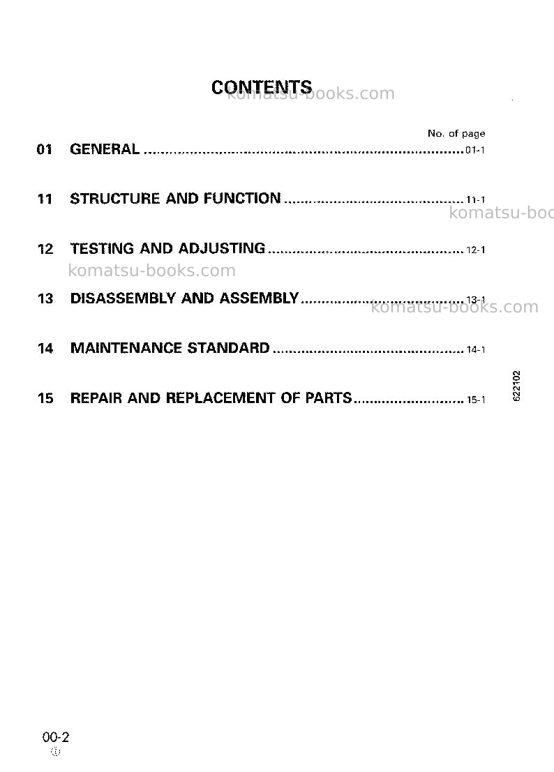 Komatsu s6d108-2jpn Repair & maintenance cover Page 4 Komatsu s6d108-2jpn Repair & maintenance cover Page 4
