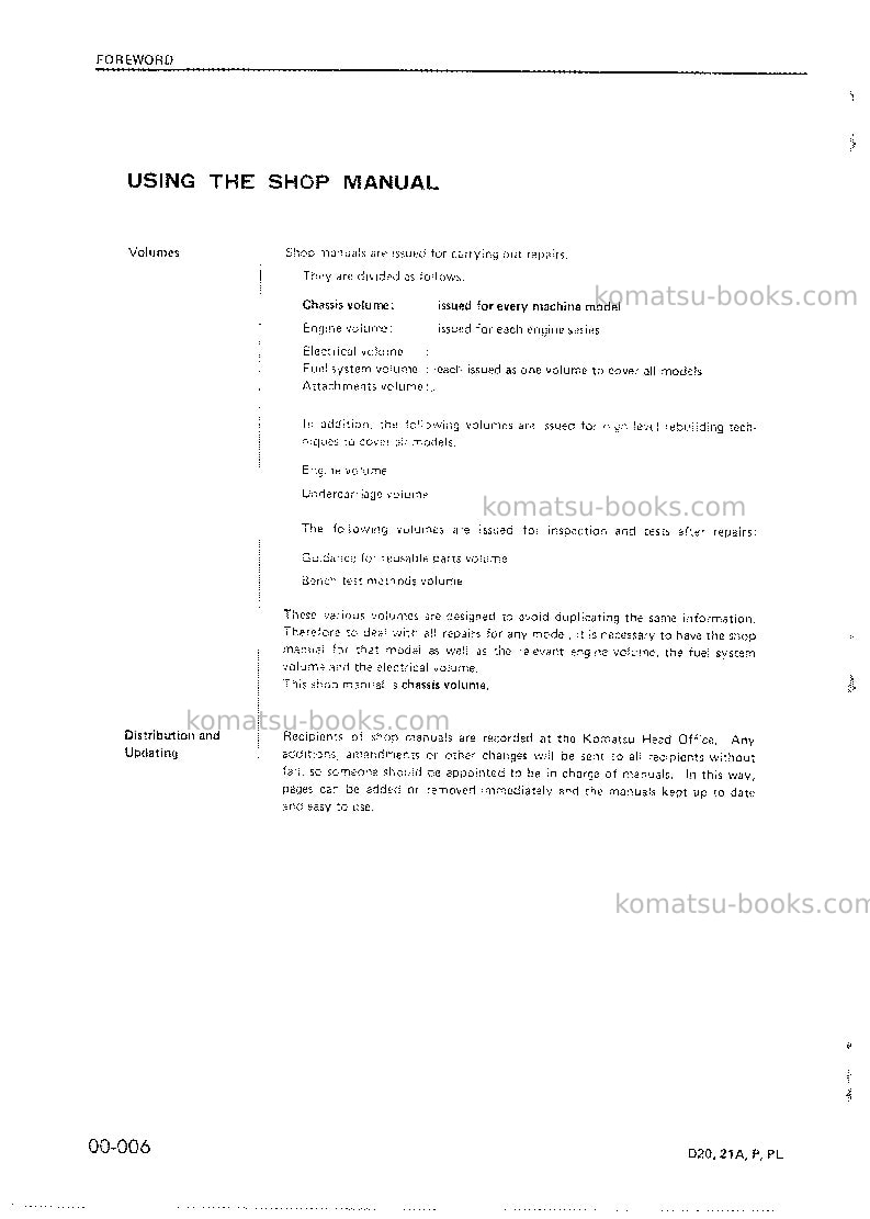 Komatsu d21p-5jpn Repair & maintenance cover Page 4 Komatsu d21p-5jpn Repair & maintenance cover Page 4