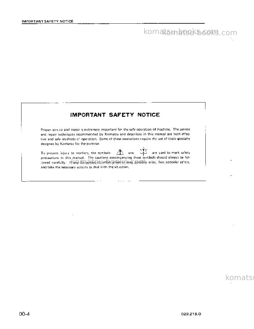 Komatsu d21q-5jpn Repair & maintenance cover Page 4 Komatsu d21q-5jpn Repair & maintenance cover Page 4
