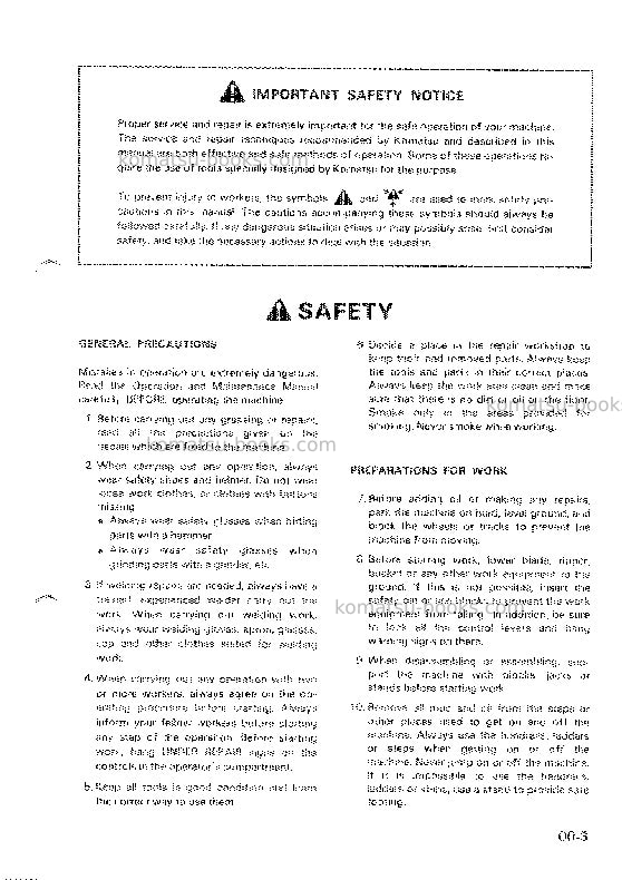 Komatsu pw05-1jpn Repair & maintenance cover Page 4