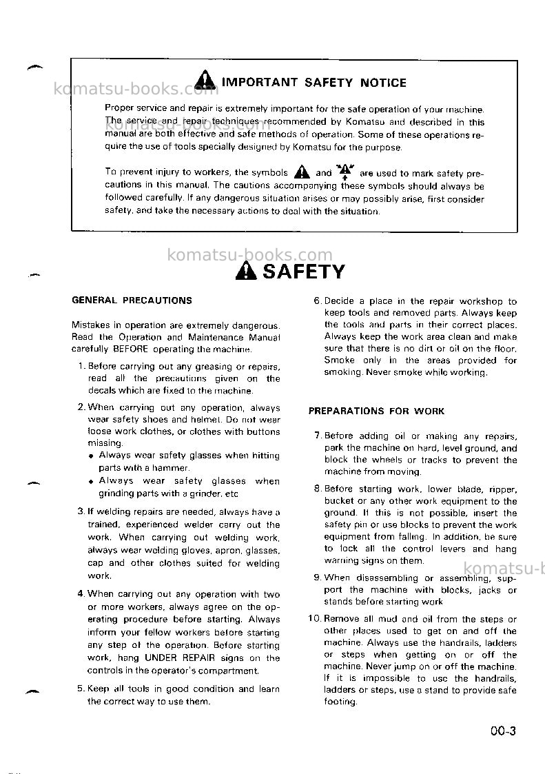 Komatsu pc05-7jpn Repair & maintenance cover Page 4 Komatsu pc05-7jpn Repair & maintenance cover Page 4