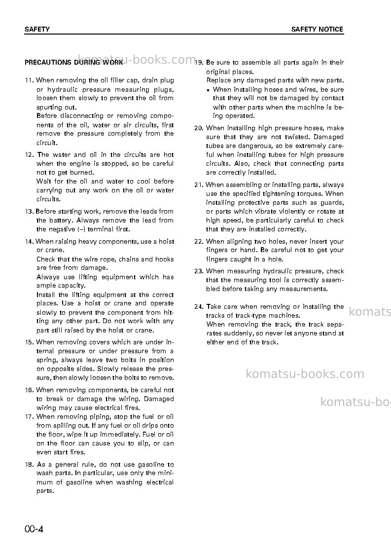 Komatsu pc250lc-6jpn Repair & maintenance cover Page 4 Komatsu pc250lc-6jpn Repair & maintenance cover Page 4