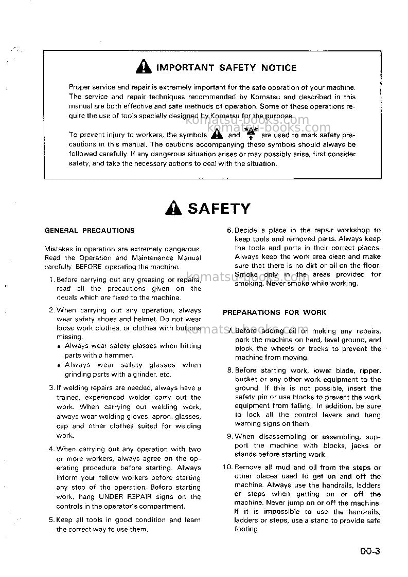 Komatsu gs360-2jpn Repair & maintenance cover Page 4