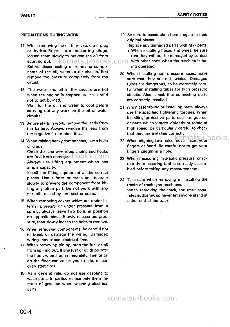 Komatsu jv100wa-1jpn Repair & maintenance cover Page 4 Komatsu jv100wa-1jpn Repair & maintenance cover Page 4