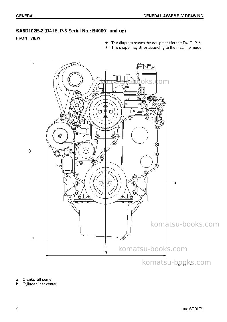 Komatsu 102 seriesbra Repair & maintenance cover Page 4 Komatsu 102 seriesbra Repair & maintenance cover Page 4