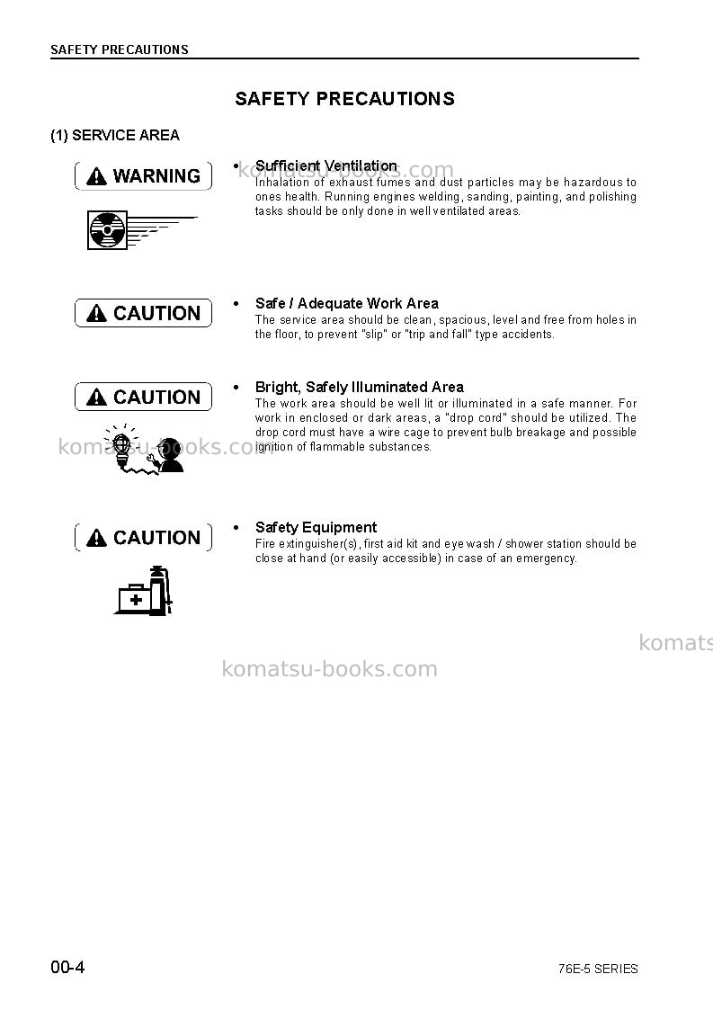 Komatsu 3d76e-5jpn-n-ba Repair & maintenance cover Page 4 Komatsu 3d76e-5jpn-n-ba Repair & maintenance cover Page 4