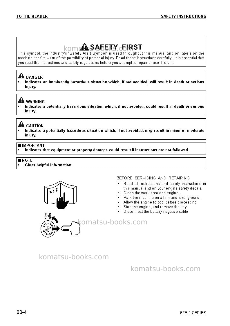 Komatsu 3d67e-1jpn Repair & maintenance cover Page 4