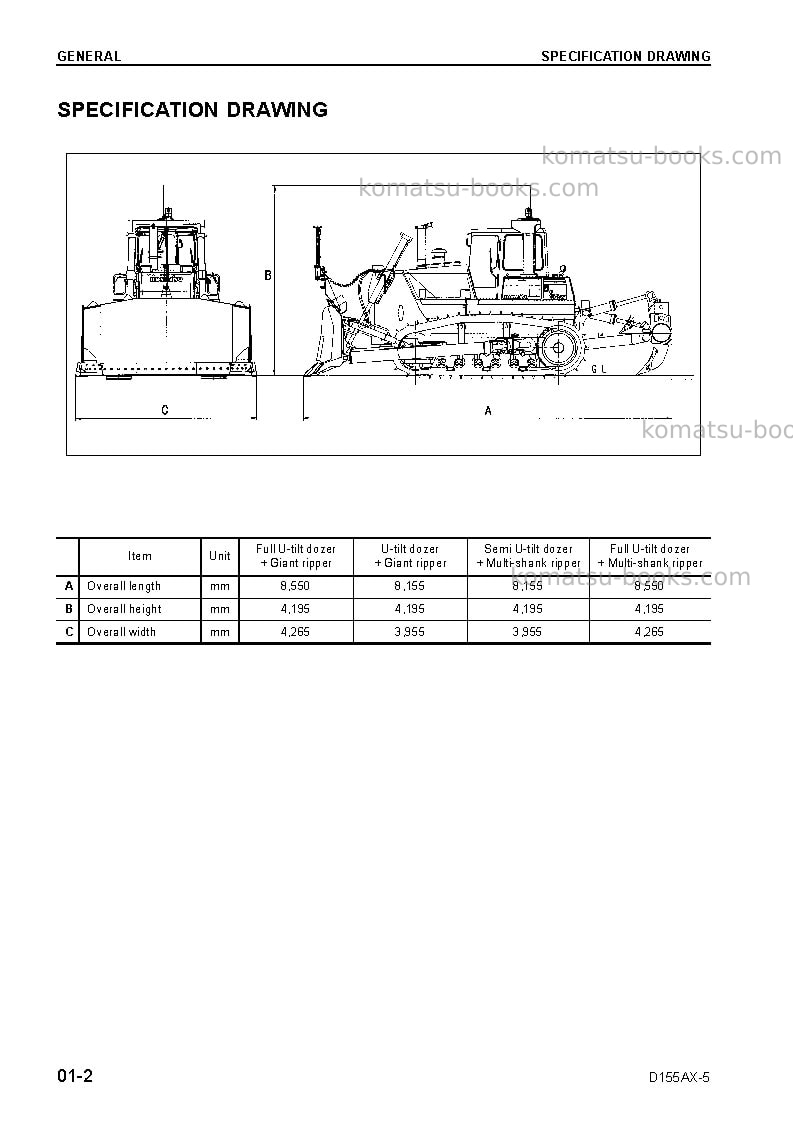 Komatsu d155ax-5jpn-iblade spec Repair & maintenance cover Page 4 Komatsu d155ax-5jpn-iblade spec Repair & maintenance cover Page 4